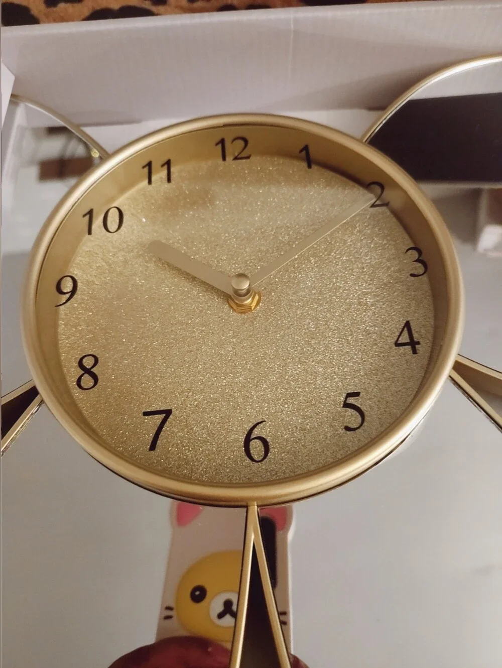 Gold Floral Mirror Wall Clock by